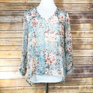 Urban Outfitters Pins & Needles Sheer Floral Top